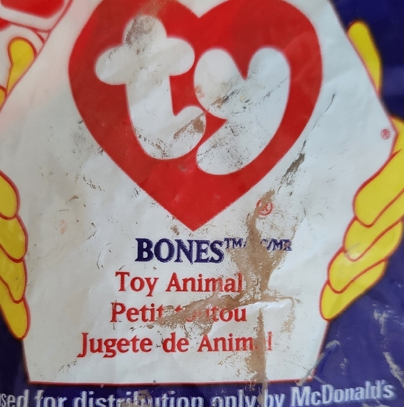 🐶 Ty Beanie Baby “Bones” the Dog – McDonald’s 1998 Exclusive, Sealed, Vintage - Picture 3 of 9